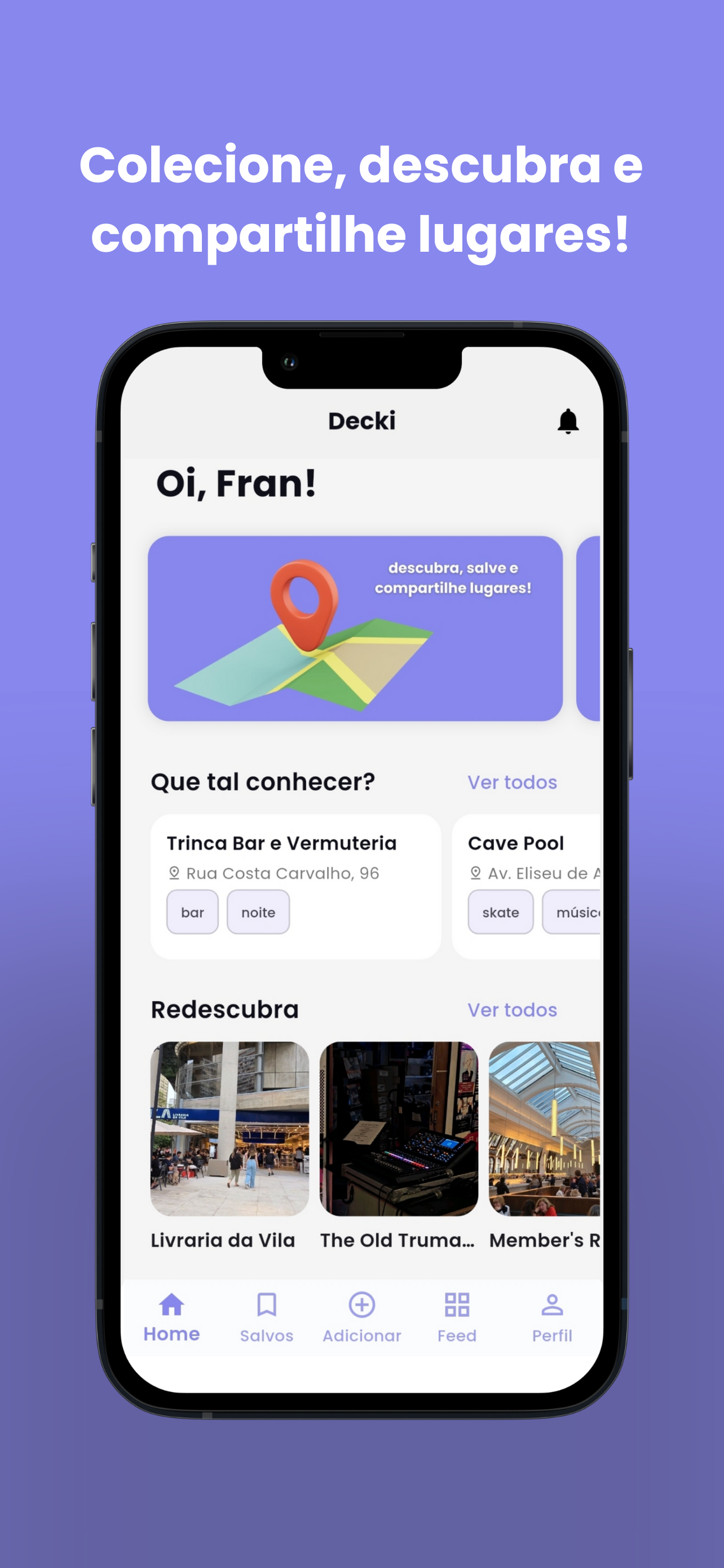 Tela do app Decki - destaque 1